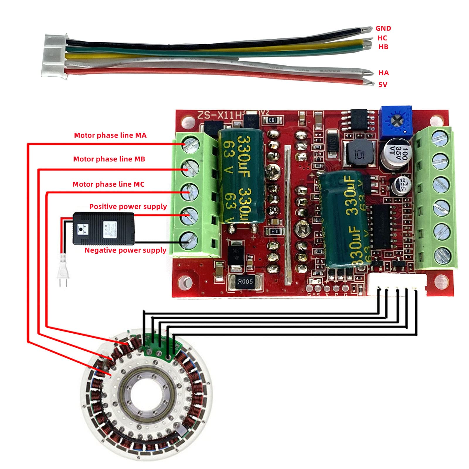 Mua DC 6-60V 400W BLDC Three Phase DC Brushless PWM Hall Electric Motor ...