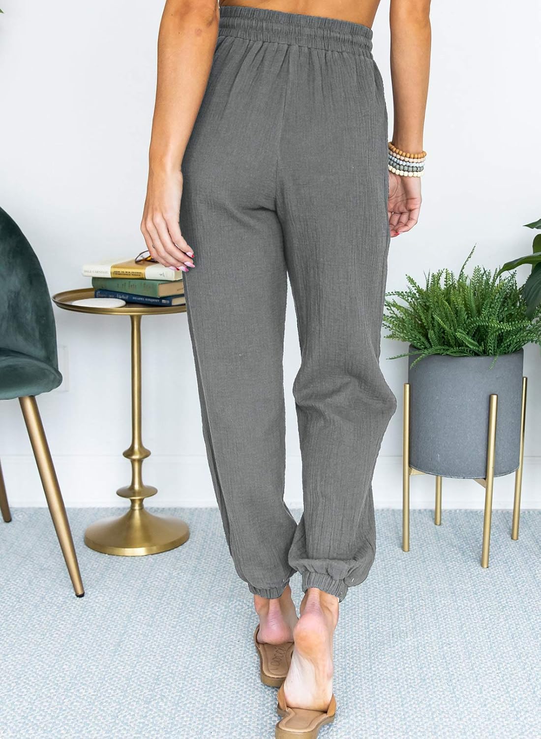 Asvivid Womens Fashion Casual Long Casual Tribal Pants Pocketed Drawstring Elastic Waist Pant: Clothing