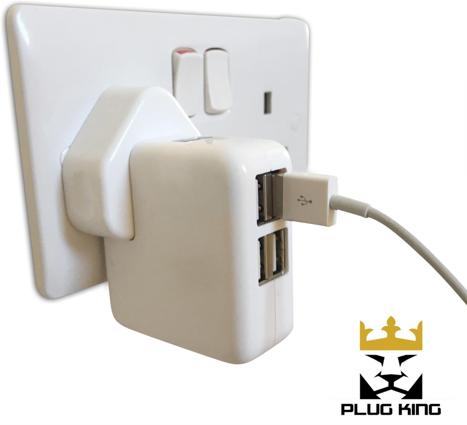 USB Charger Plug, Plug King 4Port USB iSmart Wall Charger is suitable