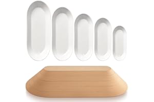 Sunnychicc 5 Pcs Ceramic Mold for Clay Wooden Pottery Clay Molds for Pottery Ceramic Plate for Slump Tools for Handbuilding Craft(Oval,11.61-16.34")