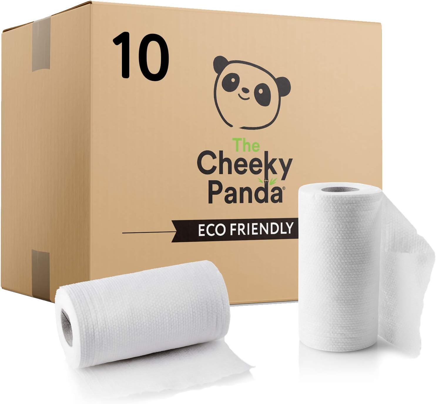 The Cheeky Panda- Bamboo Kitchen Bulk Box of 2Ply Rolls,White, 10 count, 10 count (Pack of 1)