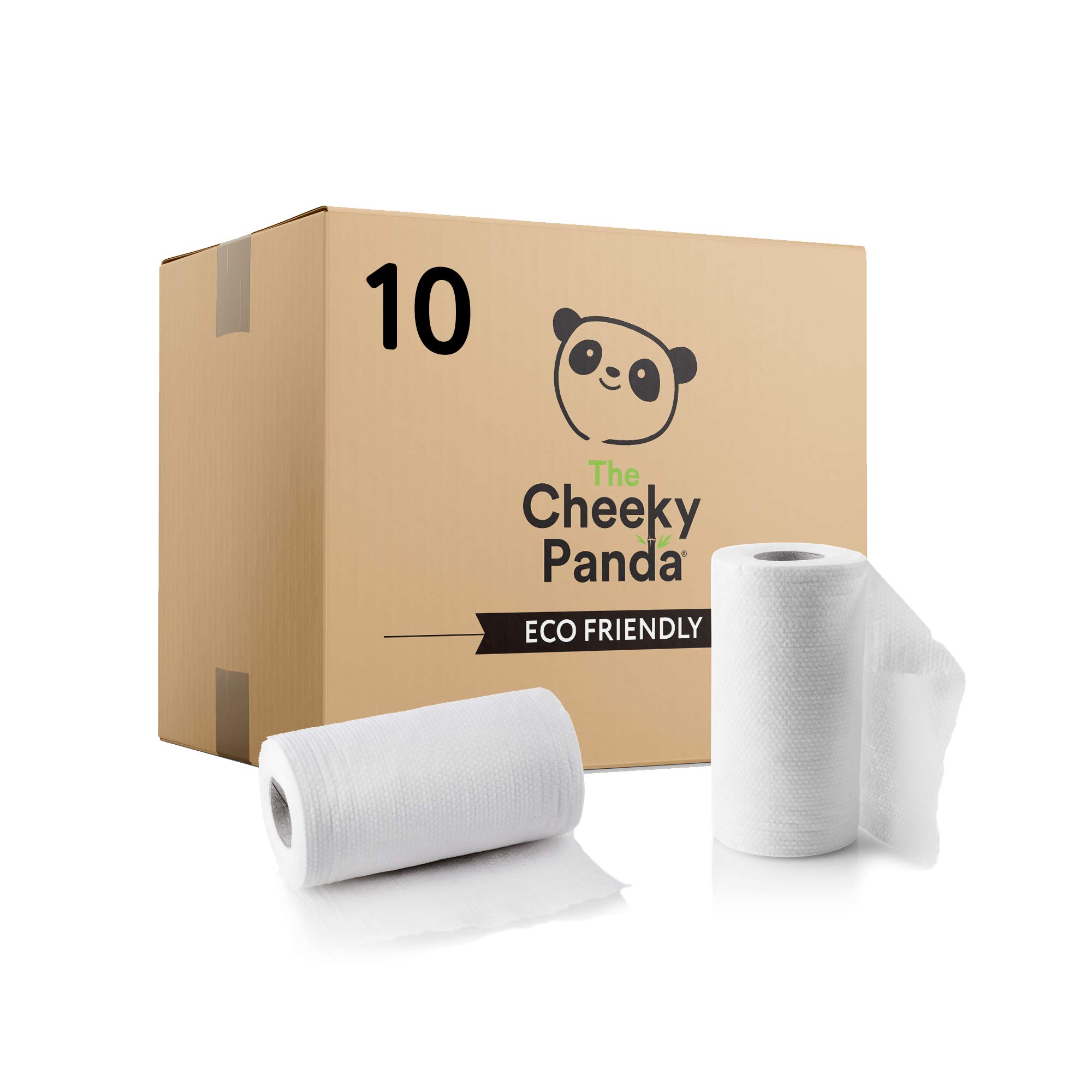 The Cheeky Panda– Bamboo Kitchen Bulk Box of 2Ply Rolls,White, 10 count