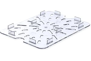 Carlisle FoodService Products Storplus Food Pan Drain Shelf for Kitchens, Restaurants, and Hotels, Polycarbonate, 1/2 Size, Clear
