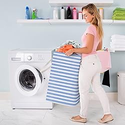 WISELIFE Laundry Hamper, 75L Large Collapsible Tall