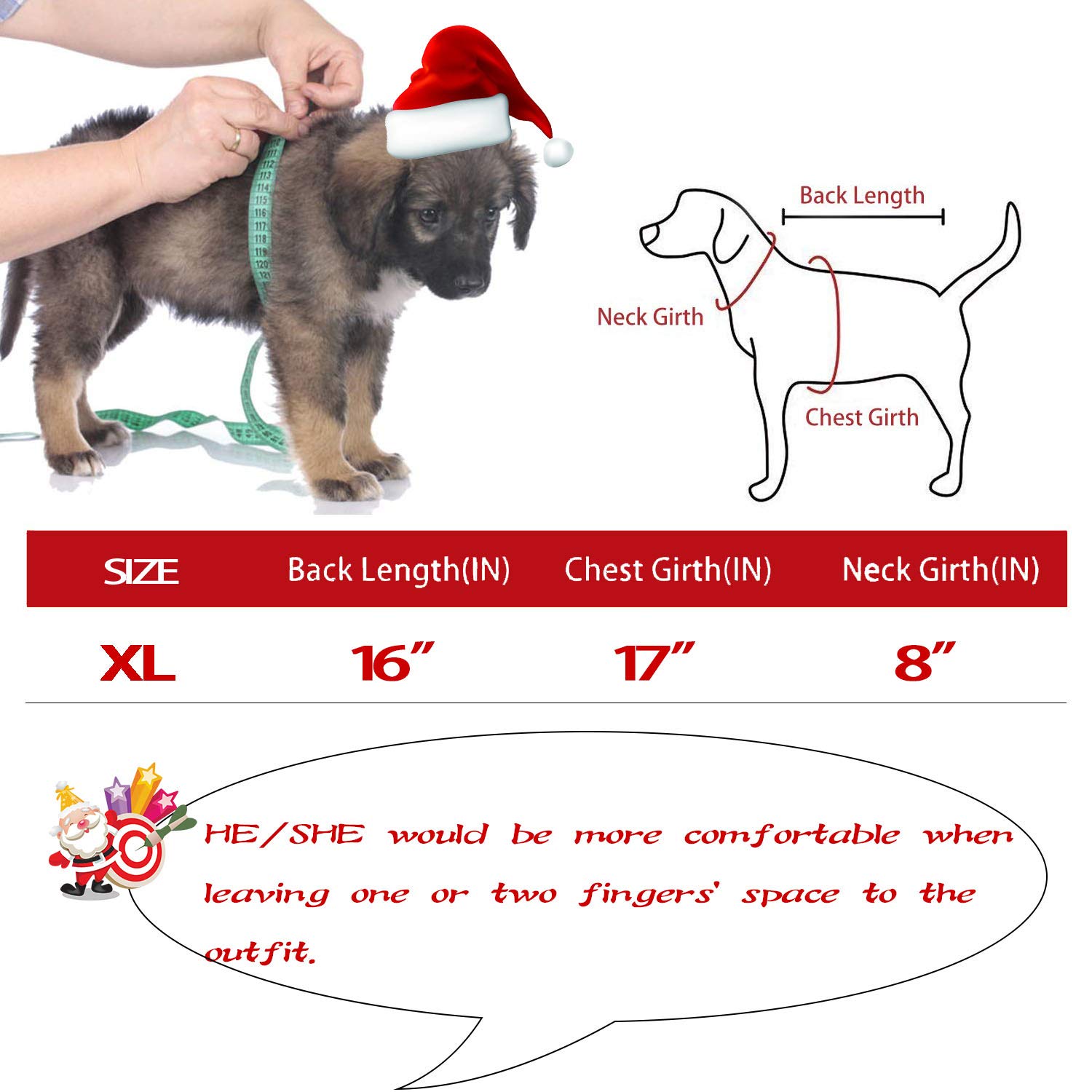 Aida\'s best Christmas Pet Clothes Santa Costume Pet Hoodies Party Dressing Chirstmas Apparel for Small Pets Dogs Puppy Kitten Cat