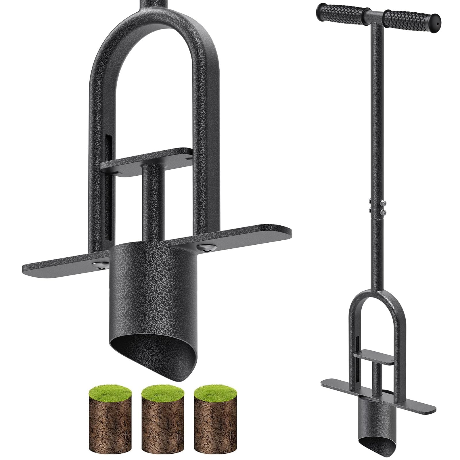 Photo 1 of Garden  Plugger Tool with Long Handle Sod Turf Plugger Steel Bulb Planter with Soft Rubber Grip Plants Transplanter Tool for Digging Holes, Repair of Turf, Transplant Seedling