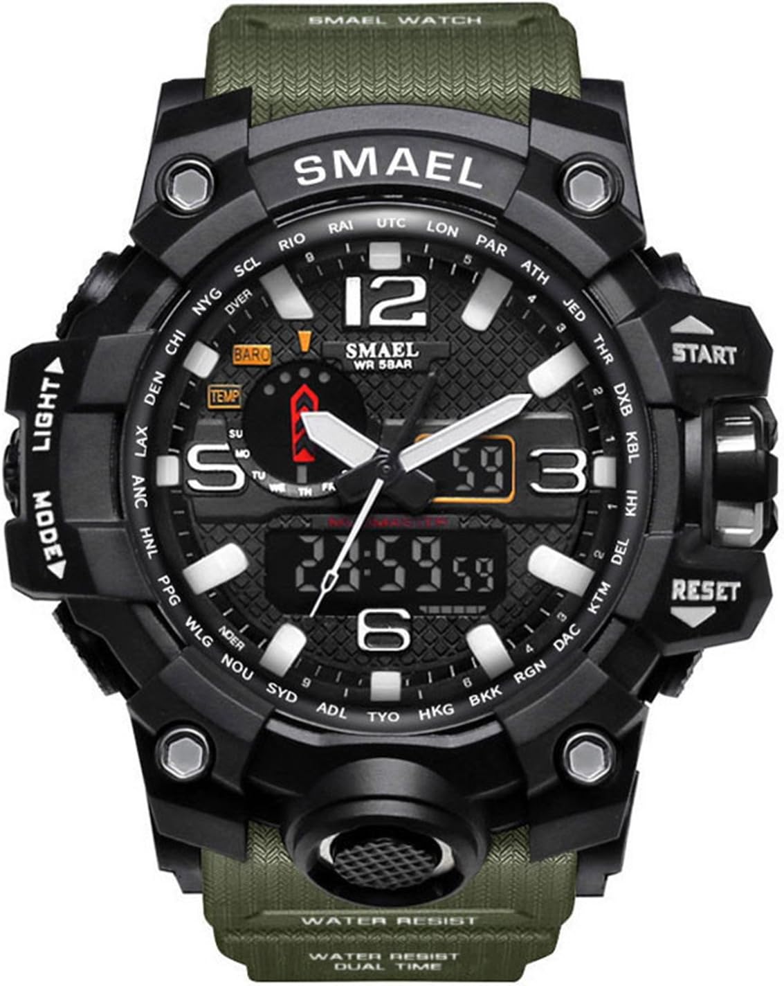 Men Sports Watch Multi Function Military Watch Date Quartz Stopwatch Masculino Analog LED Watches
