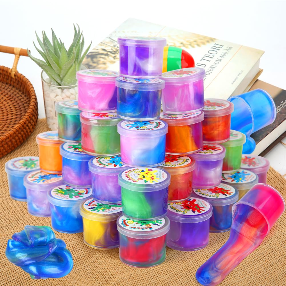 20 Pack Galaxy Slime, Slime Party Favors for Kids Slime Goodie Bag Easter Basket Stuffers Birthday Gifts Class Prizes Girls Boys Adults Stress Relief Toys Super Soft Non-Sticky Putty