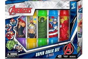 JA-RU Marvel Avengers Chalk Holder (1 Pack) Sidewalk Chalk for Kids - Kids Outdoor Play - Non Toxic Jumbo Chalk for Boys and Girls - Kids Chalk Set Outside Toys. C-6904-1