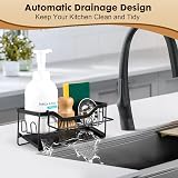 Sinnsally Sink Caddy Tidy Organizer with Self Draining Tray Sponge Holder view 2