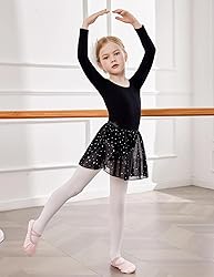 Zaclotre Black Leotard for Girls Long Sleeve