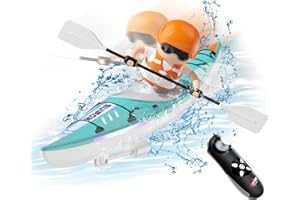 Carox Remote Control Boat for Kids, RC Kayak Boat, RC Submarine Led Lights Water Toy for Swimming Pool Lakes for Boys and Girls 6 7 8 9+