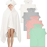 Xtinmee Toddler Bath Towels Hooded for Kid 0-5 Year 28 x 47 Inch Absorbent Baby Hooded Towel with Bear Ears Large Boys Girls Infant Towels Bathrobe Shower Blanket(Vivid Color,4 Pcs)