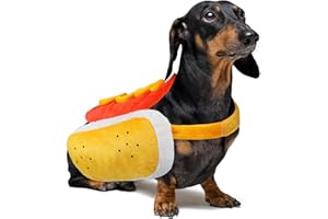 PAYHTOW Dog Halloween Costumes Funny Pet Dogs Hot Dog Costume for X-Small Small Medium Dogs Cats Pets (Medium)
