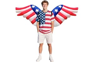 EEkiiqi Independence Day Inflatable Wings Cosutme Adult Size Blow-up Costume for 4th of July Parade/Party/Halloween Cosplay/ (American Wing)
