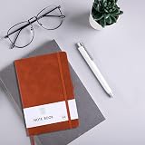Lefute A5 Notebook 2 Pack 200 Pages 100 GSM Hardcover Journal Black Brown view 5