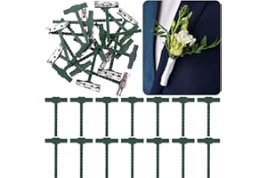 BEIQIYA 20pcs Boutonniere Safety Pins, T-Shaped Plastic Corsage Pins Safety Clips for Bride Groom, Tiny Boutonniere Brooch Supplies for Wedding Festivals Birthday Parties