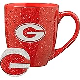 Rico Industries NCAA Georgia Bulldogs Red 16 oz Team Color Laser Engraved Speckled Ceramic Coffee Mug