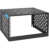 OCEANHUG 6U Wall-Mount &amp; Desktop Server Rack, 12" Depth, Foldable with 1U Blank Panel - Open Frame for Shallow Servers/IT Gear/Switches &amp;19" Standard Devices