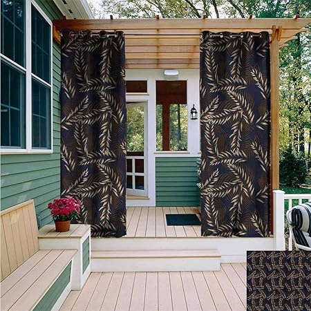 Amazon Com Afgg Outdoor Curtain Panel For Patio Bamboo Tropical