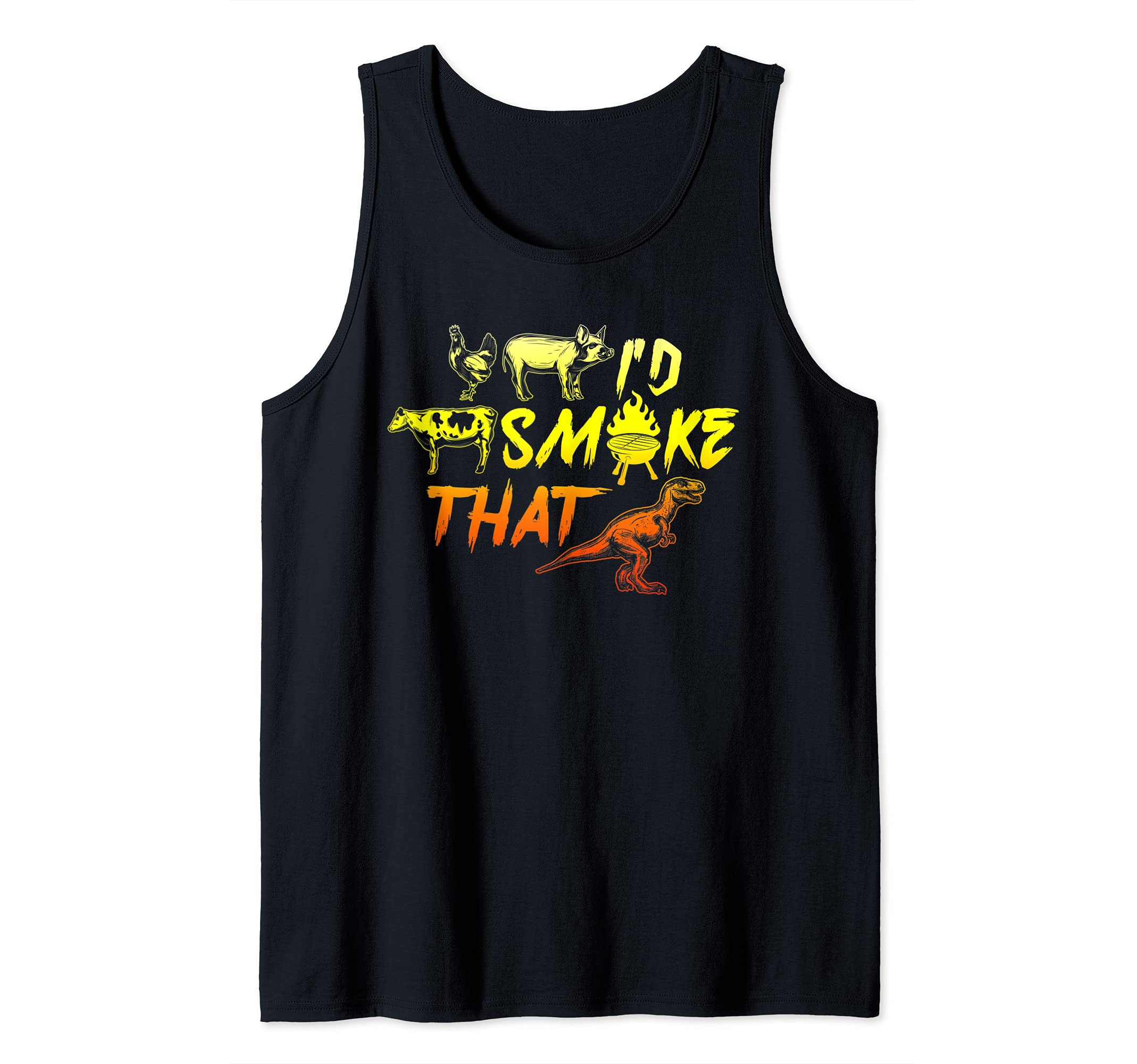 Smoke That Funny BBQ Quote Vintage Retro Meat Smoker Grill Tank Top