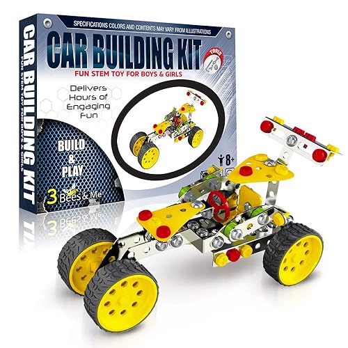 Bees Me STEM Car Building Erector Toy Kit Educational Metal