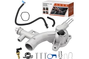 ISINSWIFT 902-846 Aluminum Water Outlet Coolant Housing with Oil Cooler Hose, Fit for Chevy Cruze Sonic Trax Buick Encore 1.4L 2011-2020 Replaces 25193922