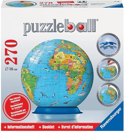 Ravensburger 12362 Mappamondo, Puzzle a Palla da 270 Pezzi Amazon.it