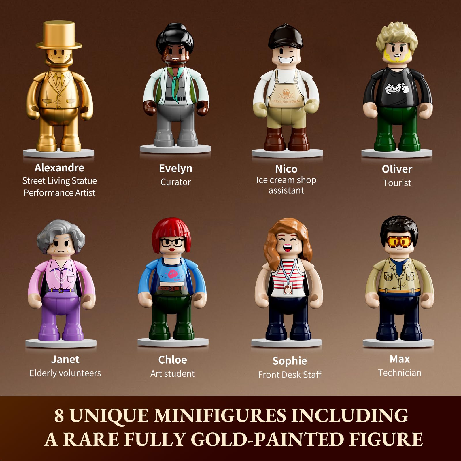 Lumibricks Brick-Kunst-Galerie Beleuchtung Klemmbausteine Haus, 3400Pcs, Modulgebäude am Straßeneck Mit Kunstklassikern&Abnehmbaren 3D-Malerei, Geschenke für Kunstliebhaber,Alter 16+, L9085 5