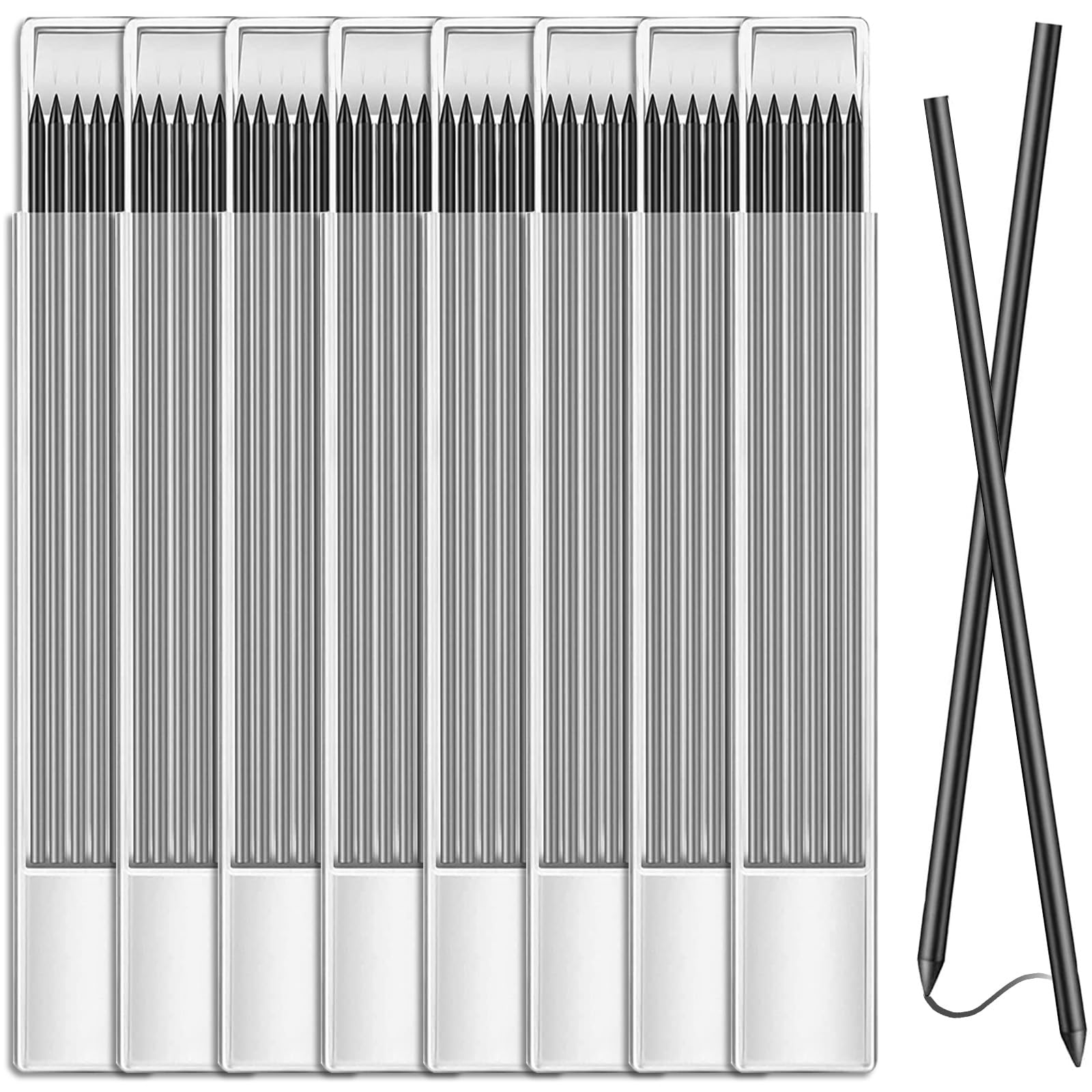 48Pcs Carpenter Pencil Refills 2.8mm Solid Deep Hole Carpenter Pencil Refills for Architect Construction Building Joiners Pencil Replacement Woodworking Marking Scribe Tools(Black)