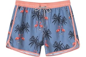 SURF CUZ Mens Swim Trunks 5" Swim Shorts Vintage Bathing Suits with Mesh Lining 80s 90s Retro Swimwear Board Shorts