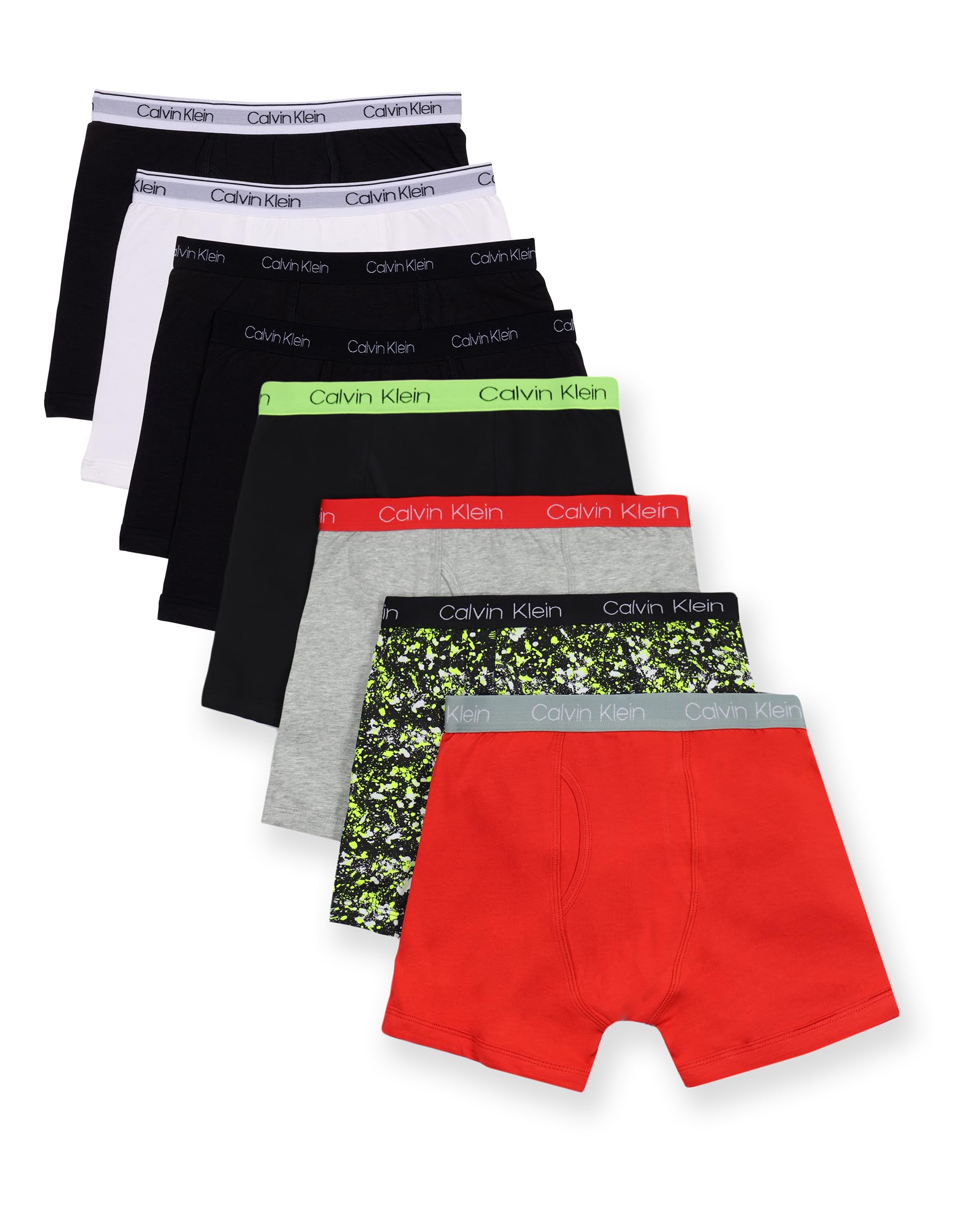 Calvin Klein Boys Modern Cotton Boxer Brief Underwear 8 Pack, Splatter Pack, X-Small Image