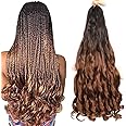 French Curly Braiding Hair 24 Inch 8 Packs - Pre Stretched Bouncy Braiding Hair- Loose Wavy Synthetic Hair Extensions For Black Women (24 inch 8 packs OT4/30)
