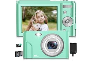 Digital Camera, Bofypoo Autofocus Kids Vlogging Camera FHD 1080P 48MP with 32GB Card, 16X Zoom Point and Shoot Digital Camera