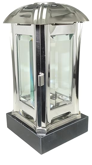 Edelstahl-Grablaterne 28450 mit Sockel (Marmor, glänzend)