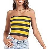 Stirped Tube Tops for Women Y2K Going Out Crop Top Sexy Backless Strapless Bandeau