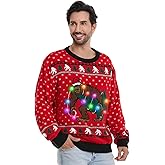 HSCTEK Light Up Men Christmas Sweater