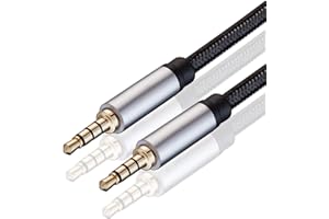 Jelly Tang Male to Male Audio Cable 10Ft,3.5mm 4 Pole Nylon Braided Stereo Aux Cord for Headphones, PS4,Phone, Tablets, Headset, PC, Laptop and More(10Ft/3M)