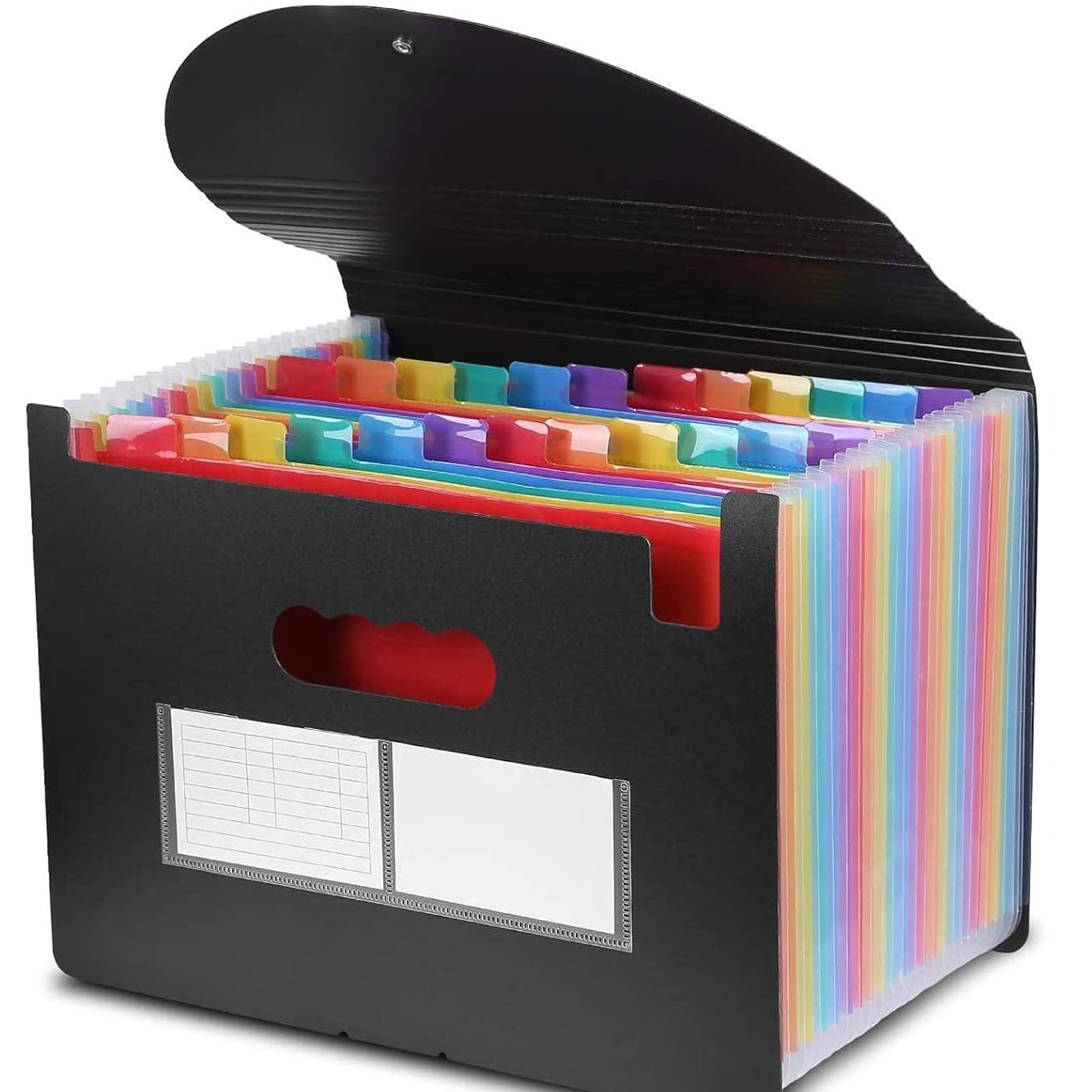 File Organisers, Supmaker 24 Pockets Expanding File Folder, A4 Size Accordion Folder Expandable File Organiser with Lid, Rainbow Document Organiser for Filing Folders and Storage Files