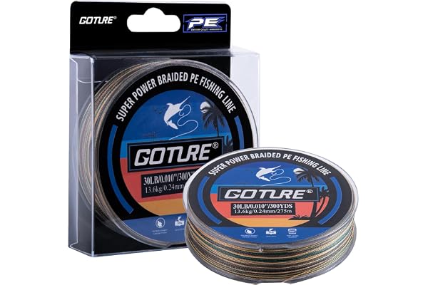 Goture High Visibility Braided Fishing Line,Abrasion-Resistant Braided Fishing Line - Saltwater/Freshwater, Zero Stretch, Low