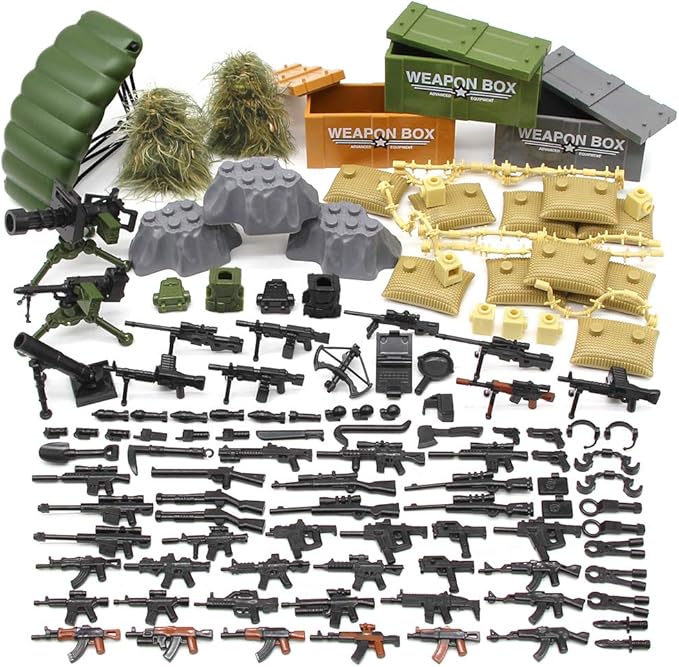 Feleph Military Army Weapons and Accessories Toy Set Building Blocks