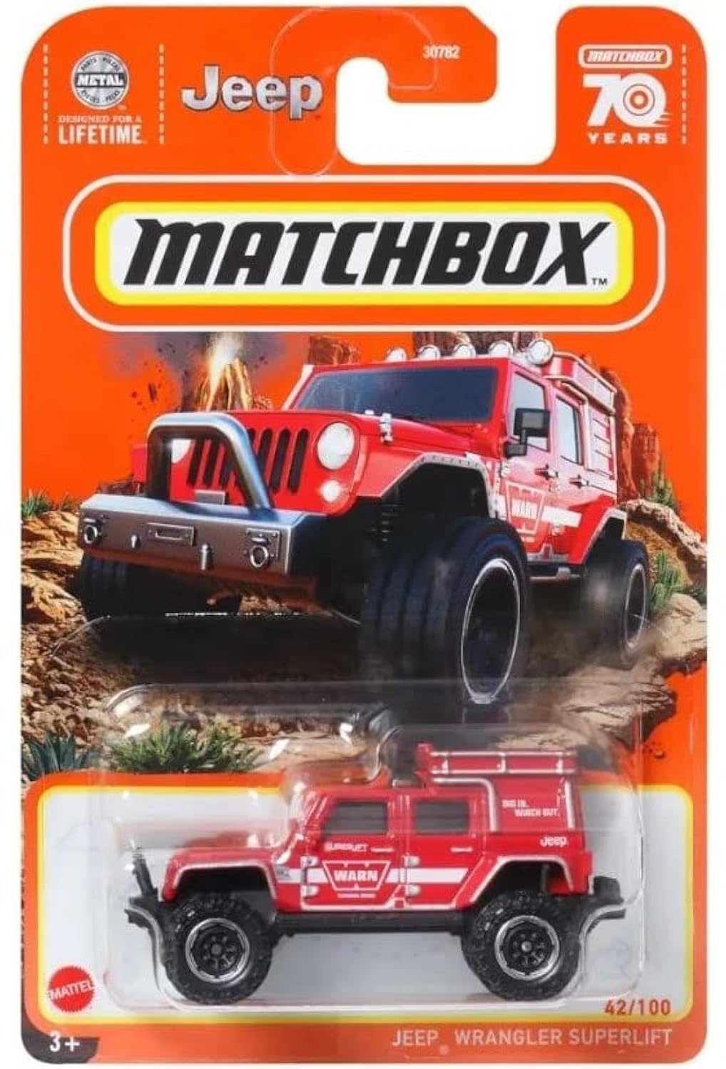 Matchbox Wrangler Superlift 42/100 (Red) 1:64 Scale Diecast Car Off-Road Unisex Kids