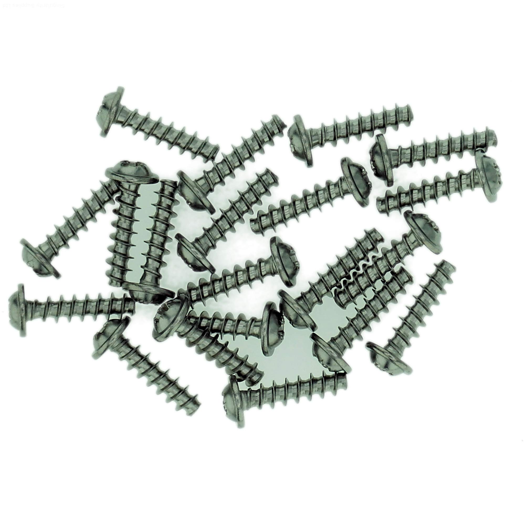 D3.5 (3.5mm x 10mm) Pozi Pan Screws for Plastic (Flanged) - Stainless Steel (A2) (Pack of 20)
