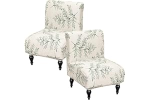 GOSTADY Armless Accent Chair Cover Slipcover Washable Printed Slipper Chair Slip Cover Armless Chair Furniture Protector Covers for Living Dining Room