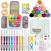 Yarniss Crochet Kits for Beginners, Complete Crochet Kit with Bag, Mint | 1050 Yards Crochet Yarn &amp; 12 Size Ergonomic Crochet Hooks, Learn to Crochet with Step by Step Video Tutorial