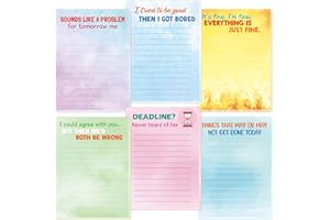 Treasure Cove Funny Notepads with Sayings Novelty Memo Pads Sarcastic Notepad for Workers Christmas Funny to Do List for Coworker Employee Office Supplies 6Pcs