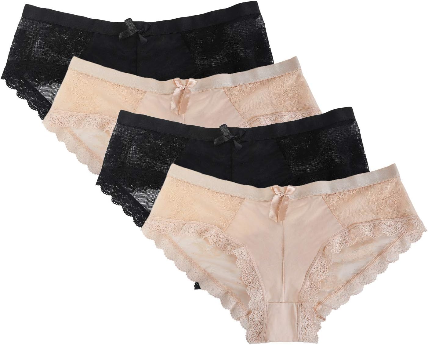 LEVAO Womens Bikini Panties Underwear Lace Hipster Seamless Sexy Hi Cuts Multipack
