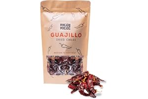 OLE RICO RICO RICO - Dried Guajillo Chiles Peppers 4 oz - Natural and Premium. Great For Mexican Recipes Like Mole, Tamales, Salsa. Resealable Kraft Bag by RICO RICO