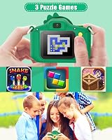 Hangrui Kids Camera 20MP Dual Lens 2.0'' IPS Screen 1080P 32GB Green view 5