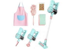SMILESSKIDDO Kids Vacuum That Really Works - Toy Vacuum with Real Suction, Working Sound, Ball Popping Action & 5PCS Cleaning Toy Set Accessories, Housekeeping Toys Gifts for Toddler Girls & Boys